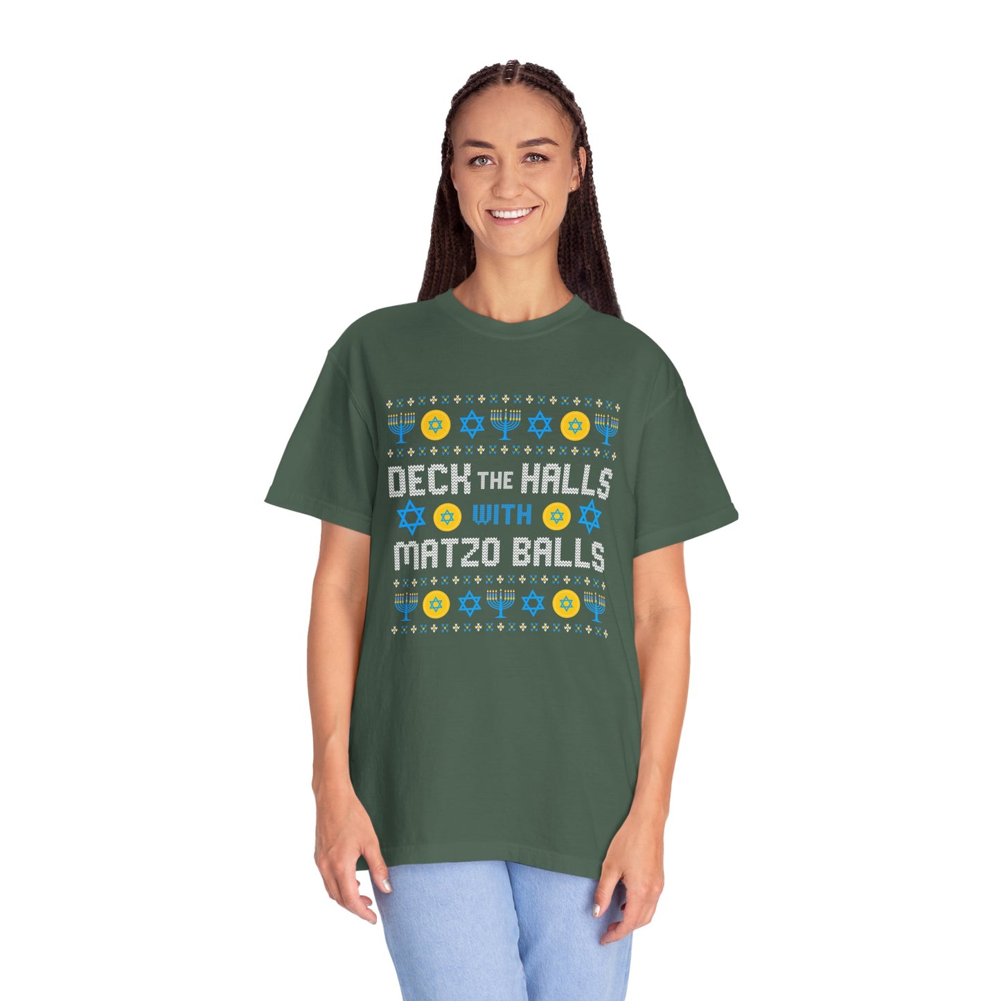 Deck the Halls with Matzo Balls T-Shirt – Funny Hanukkah Holiday Tee Unisex