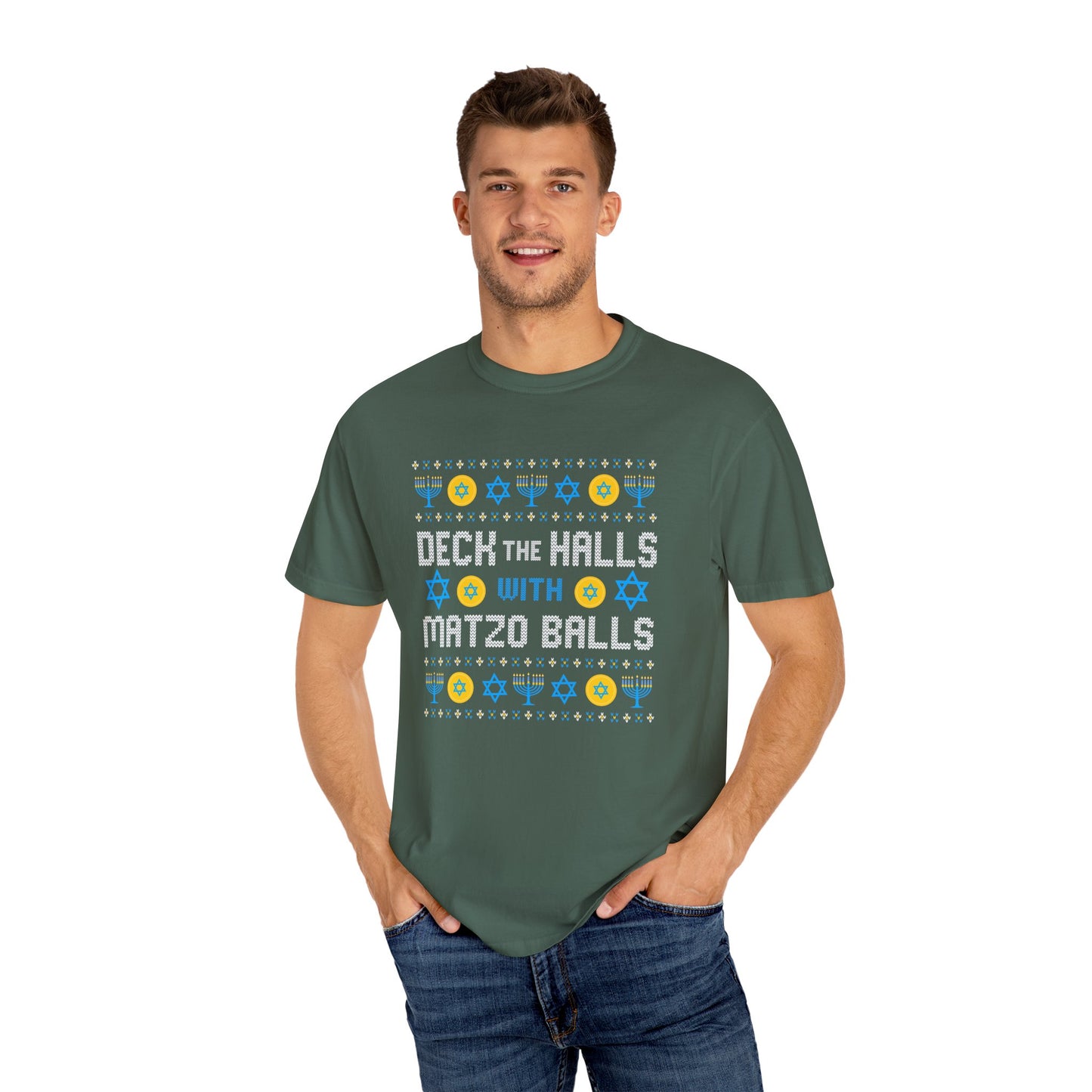 Deck the Halls with Matzo Balls T-Shirt – Funny Hanukkah Holiday Tee Unisex