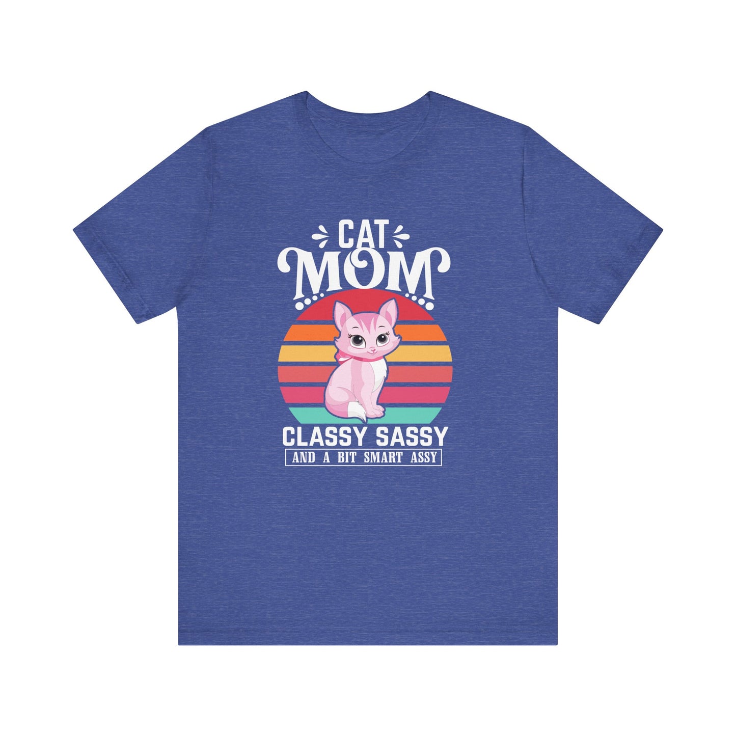 cat mom shirt in blue