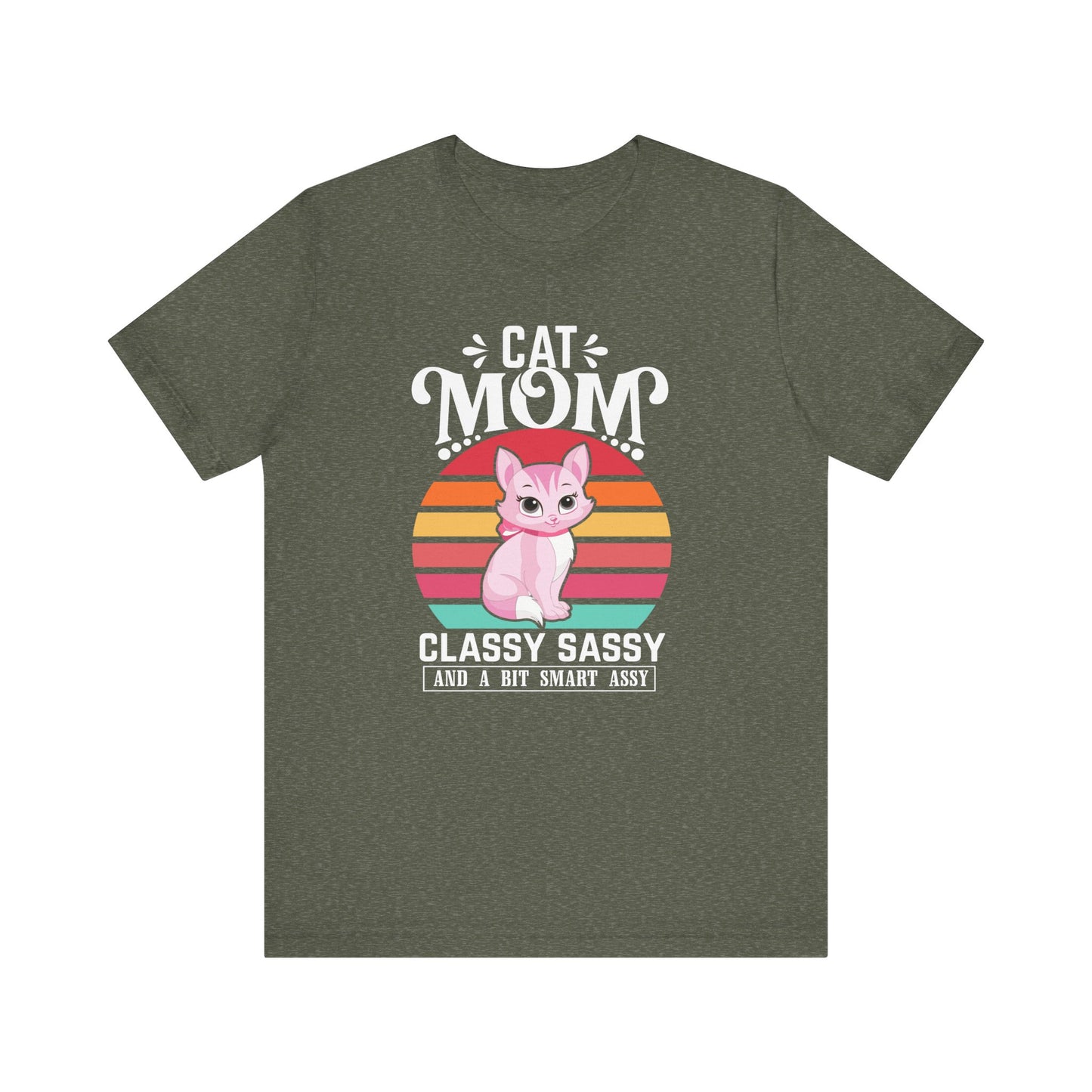 cat mom shirt in green