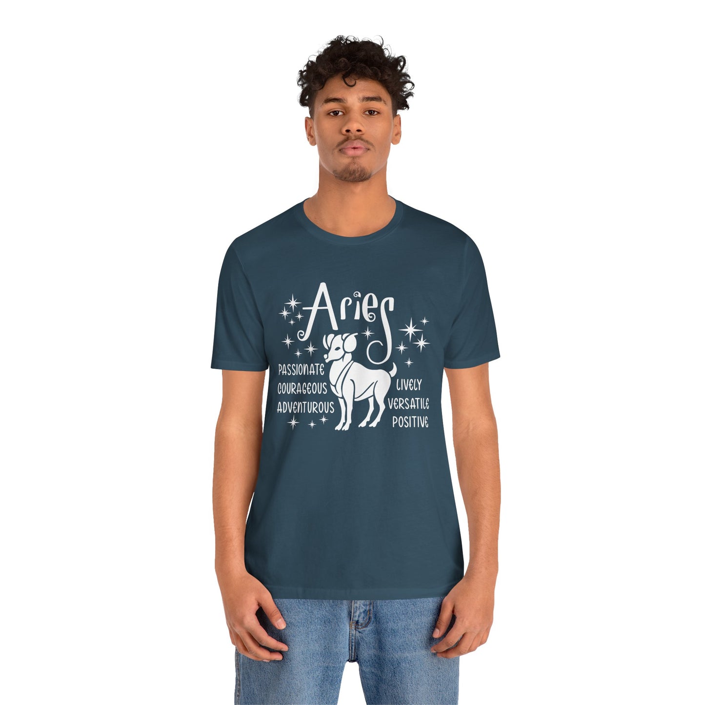 Aries Zodiac T-Shirt - Bold & Fiery Aries Tee for Astrological Lovers Unisex Jersey Short Sleeve Tee