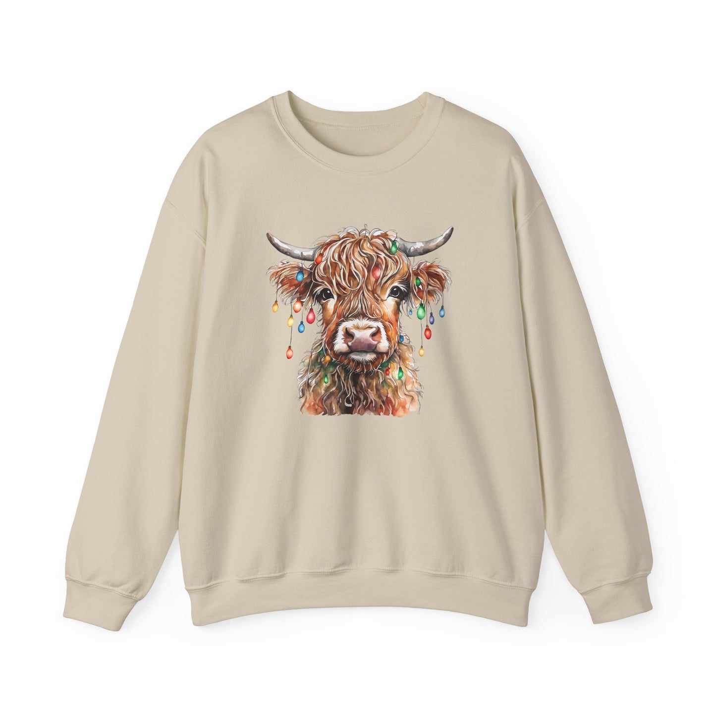 Baby cow festive with christmas lights