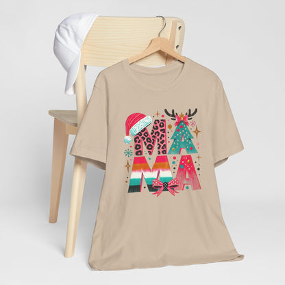 Colorful Christmas MOM T-Shirt – Fun Holiday Design for Moms, Festive Unisex Shirt for Celebrating the Season