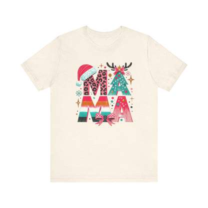 Colorful Christmas MOM T-Shirt – Fun Holiday Design for Moms, Festive Unisex Shirt for Celebrating the Season