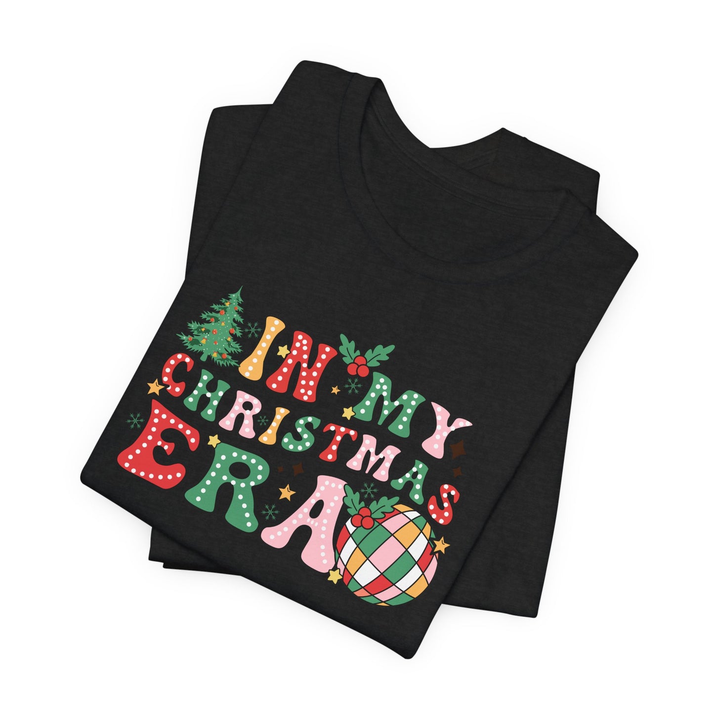 In My Christmas Era T-Shirt – Groovy Holiday Doodle Design, Festive Unisex Tee, Soft Cotton Shirt for Celebrating the Season with Style