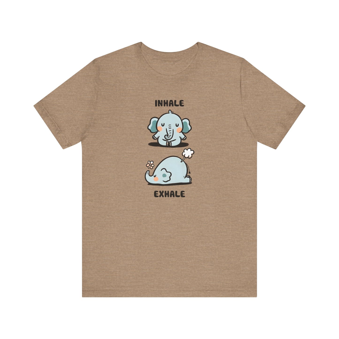 Cute Elephant Inhale and Exhale Unisex Jersey Short Sleeve Tee