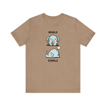 Cute Elephant Inhale and Exhale Unisex Jersey Short Sleeve Tee