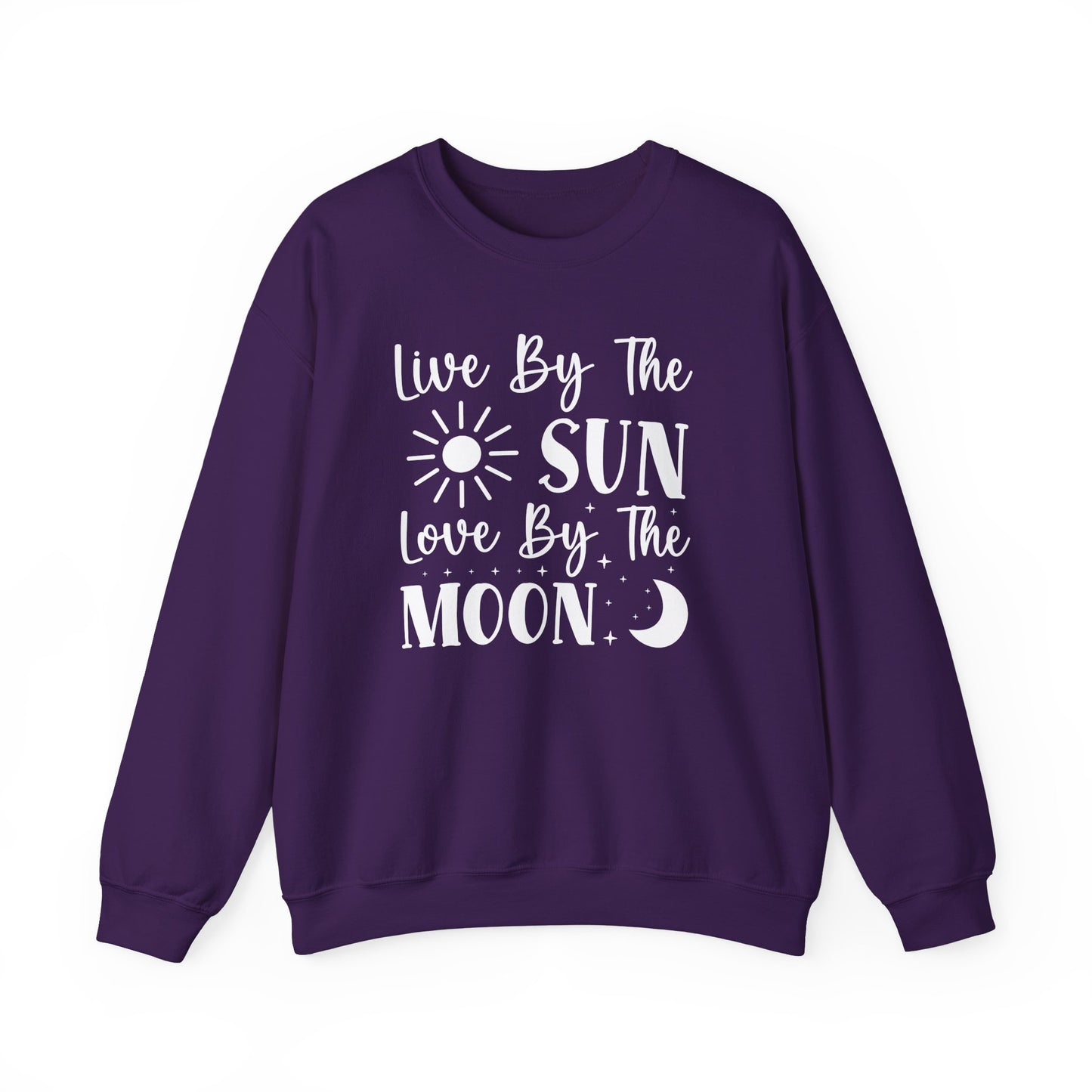 Live By The Sun, Love By The Moon Sweatshirt - Mystical and Inspirational Unisex Heavy Blend™ Crewneck Sweatshirt