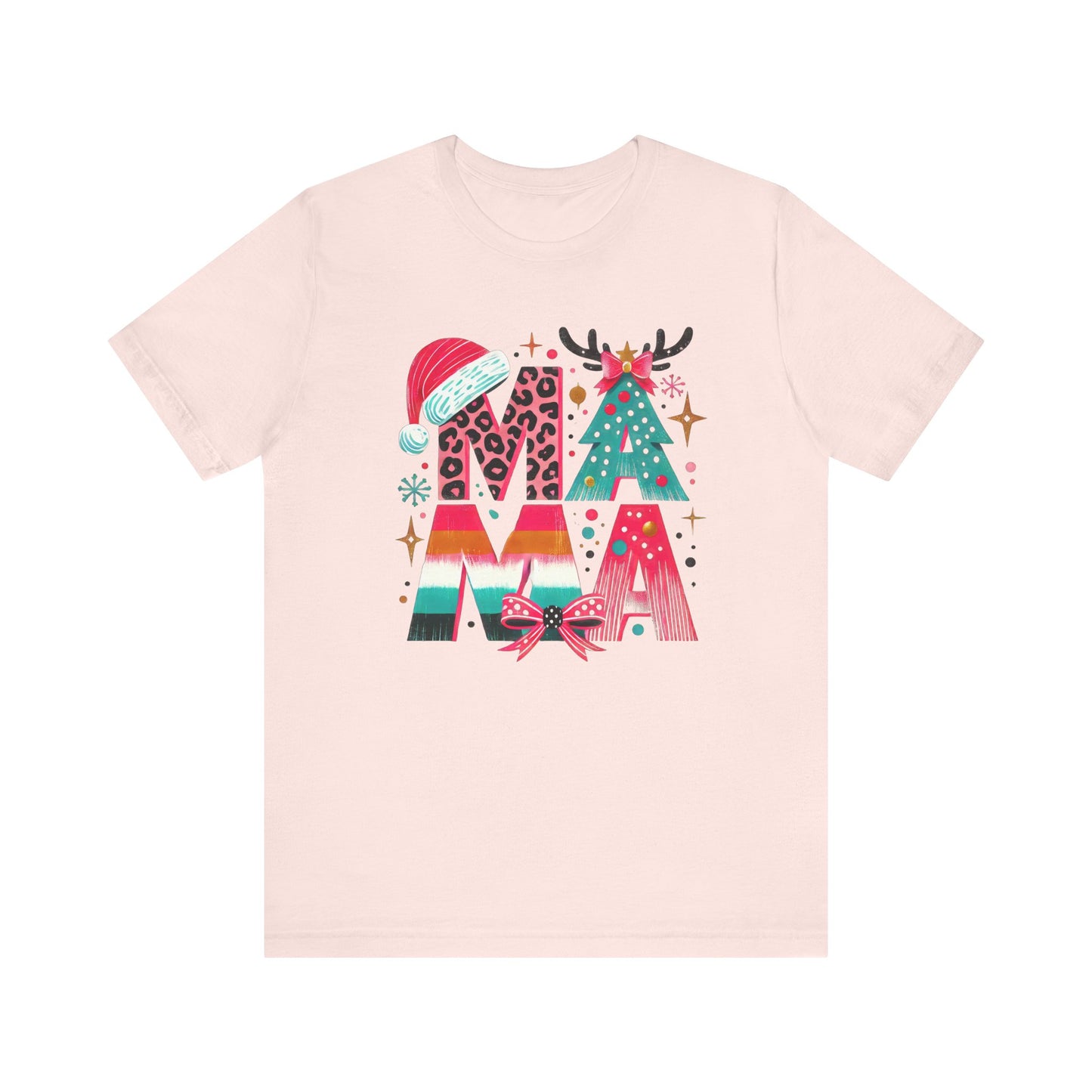 Colorful Christmas MOM T-Shirt – Fun Holiday Design for Moms, Festive Unisex Shirt for Celebrating the Season