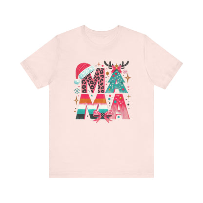 Colorful Christmas MOM T-Shirt – Fun Holiday Design for Moms, Festive Unisex Shirt for Celebrating the Season