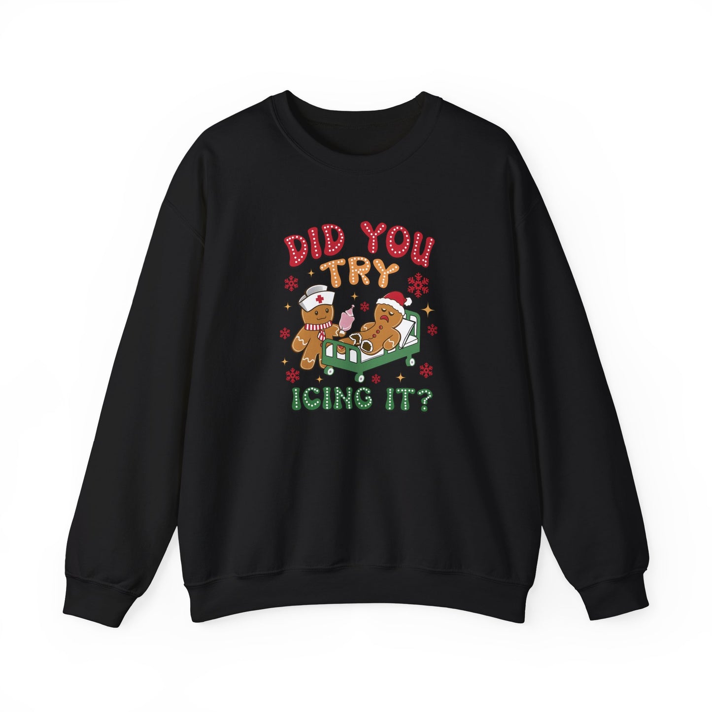 Did You Try Icing It? Gingerbread Men – Funny Holiday Unisex Heavy Blend™ Crewneck Sweatshirt