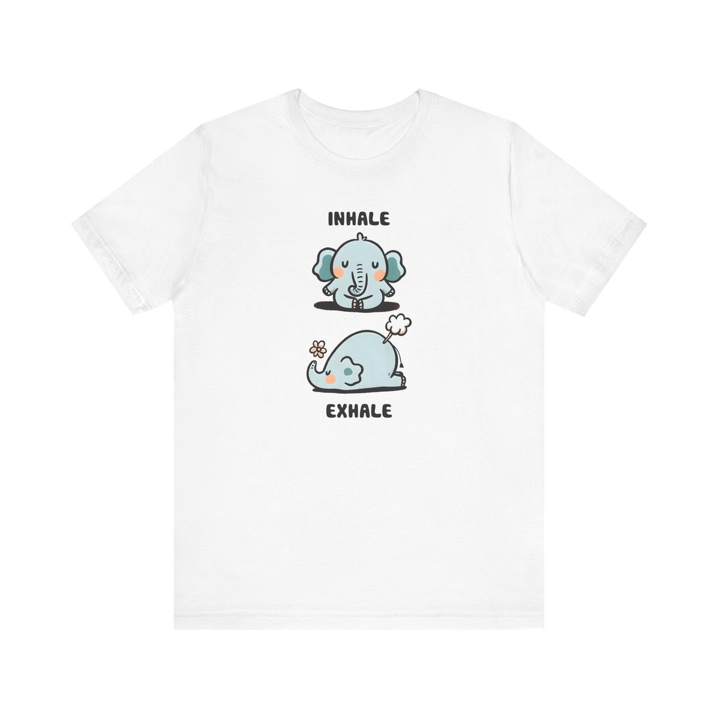 Cute Elephant Inhale and Exhale Unisex Jersey Short Sleeve Tee