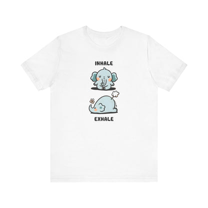 Cute Elephant Inhale and Exhale Unisex Jersey Short Sleeve Tee