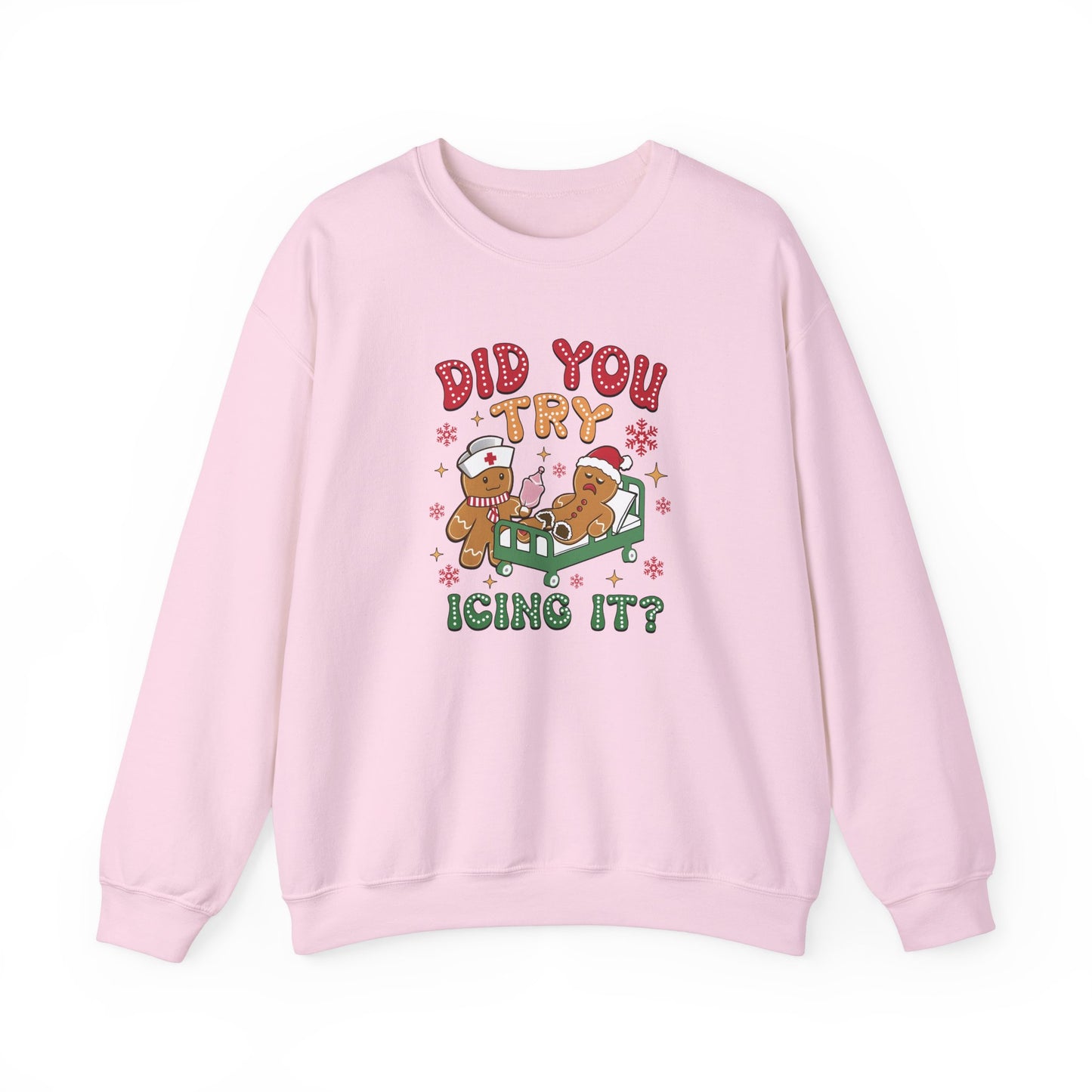 Did You Try Icing It? Gingerbread Men – Funny Holiday Unisex Heavy Blend™ Crewneck Sweatshirt