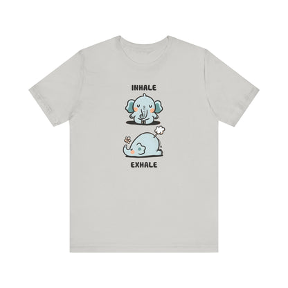 Cute Elephant Inhale and Exhale Unisex Jersey Short Sleeve Tee