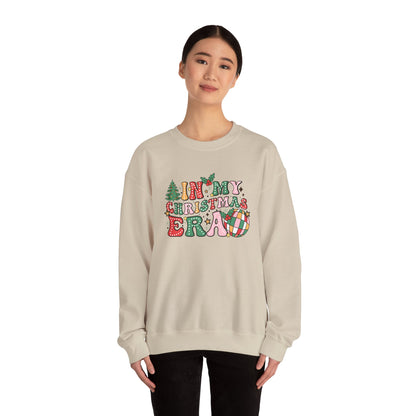 In My Christmas Era Sweatshirt – Groovy Holiday Doodle Design, Festive Gildan 18000 Crewneck, Cozy Unisex Sweater for Celebrating the Season