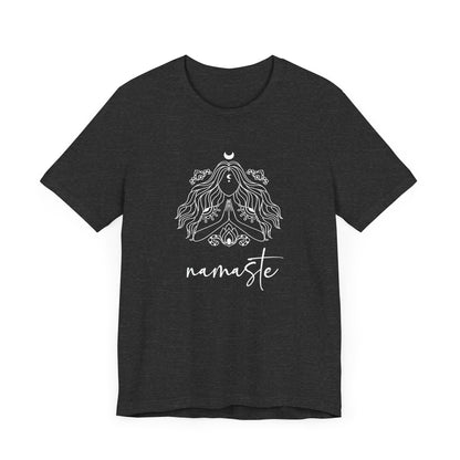 Namaste Meditation Unisex Tee Shirt, Yoga Hippy Boho Gift, Mystical Goddess Top, Mindfulness Focus