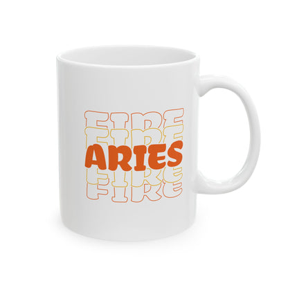 Aries Zodiac Mug - Bold Astrological Aries Coffee Cup for Fire Signs Ceramic Mug, 15oz