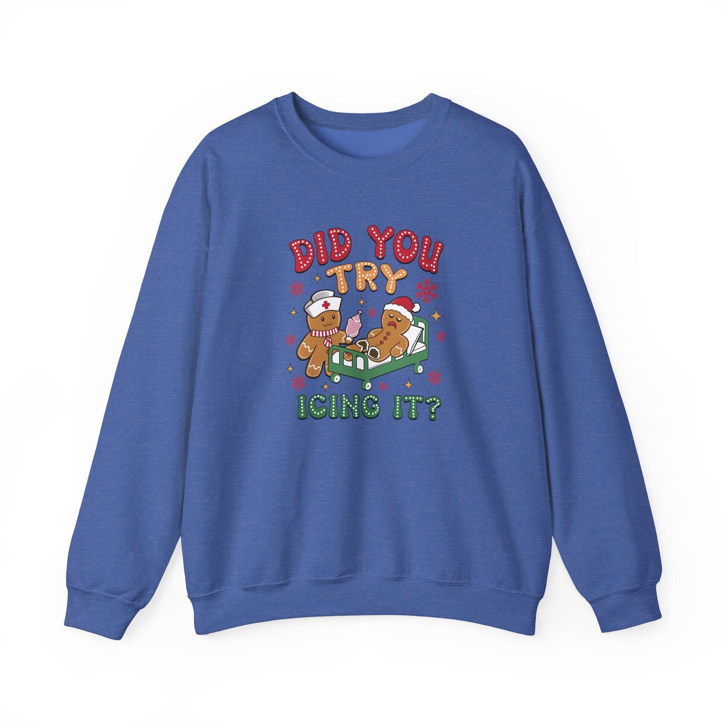 Did You Try Icing It? Gingerbread Men – Funny Holiday Unisex Heavy Blend™ Crewneck Sweatshirt