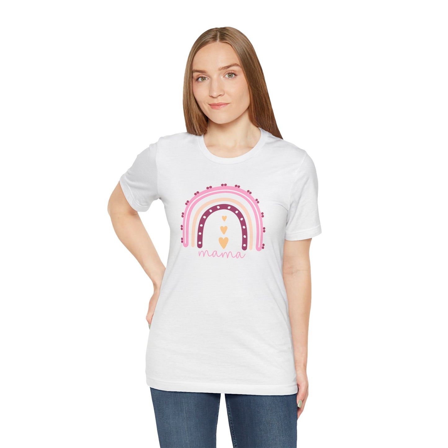 Boho Rainbow Mama Tee Shirt - Unisex Jersey Short Sleeve Tee for Mom and Her