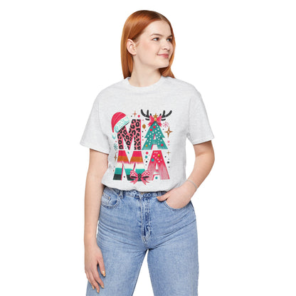 Colorful Christmas MOM T-Shirt – Fun Holiday Design for Moms, Festive Unisex Shirt for Celebrating the Season