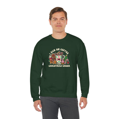 I Run On Coffee & Christmas Cheer – Cozy Holiday VibesUnisex Heavy Blend™ Crewneck Sweatshirt