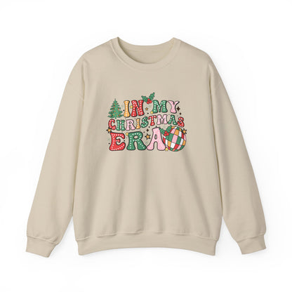 In My Christmas Era Sweatshirt – Groovy Holiday Doodle Design, Festive Gildan 18000 Crewneck, Cozy Unisex Sweater for Celebrating the Season