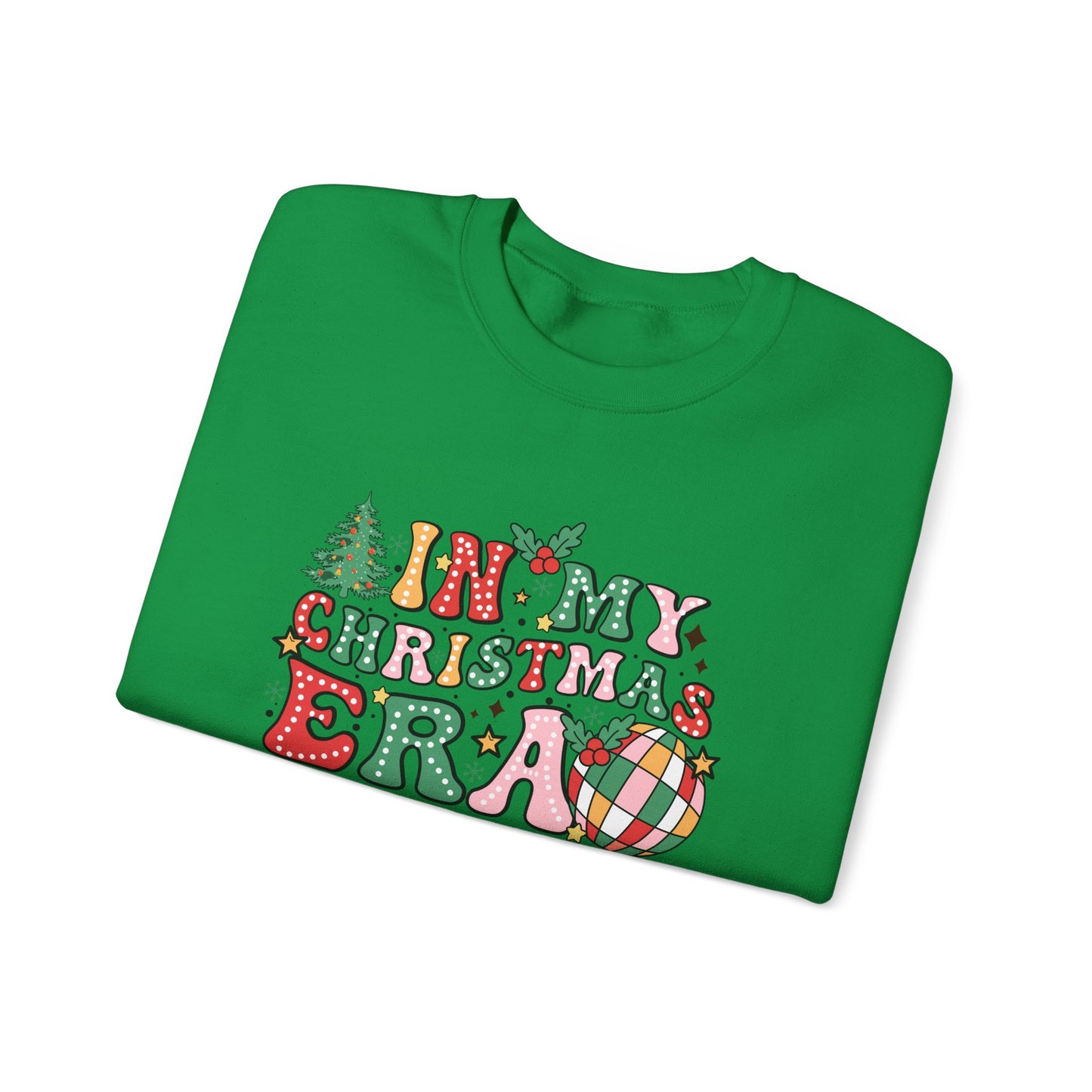 In My Christmas Era Sweatshirt – Groovy Holiday Doodle Design, Festive Gildan 18000 Crewneck, Cozy Unisex Sweater for Celebrating the Season