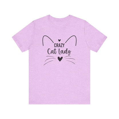 Crazy Cat Lady Tee – Purrfectly Obsessed Cat Lover Shirt Unisex Jersey Short Sleeve Tee