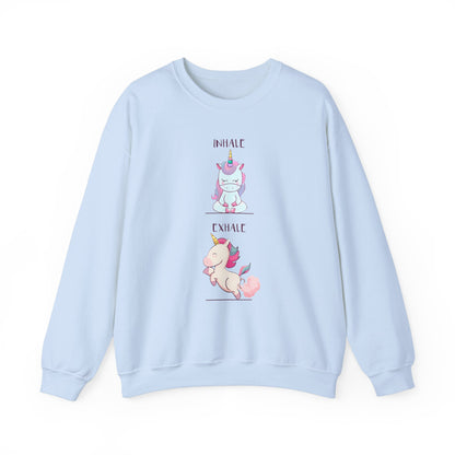 Inhale, Exhale, Unicorn Zen Crewneck Unisex Heavy Blend™ Crewneck Sweatshirt