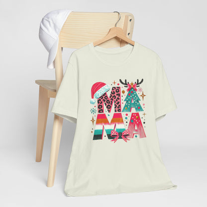 Colorful Christmas MOM T-Shirt – Fun Holiday Design for Moms, Festive Unisex Shirt for Celebrating the Season