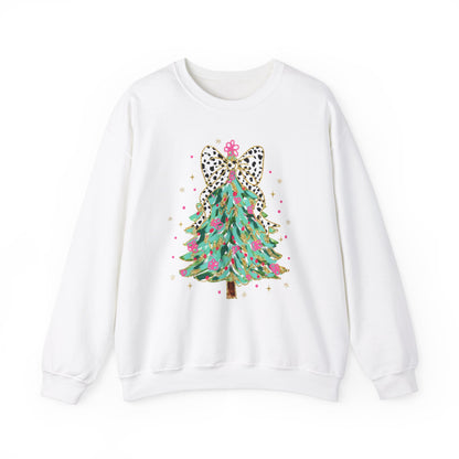 White Christmas tree sweatshirt  with bow