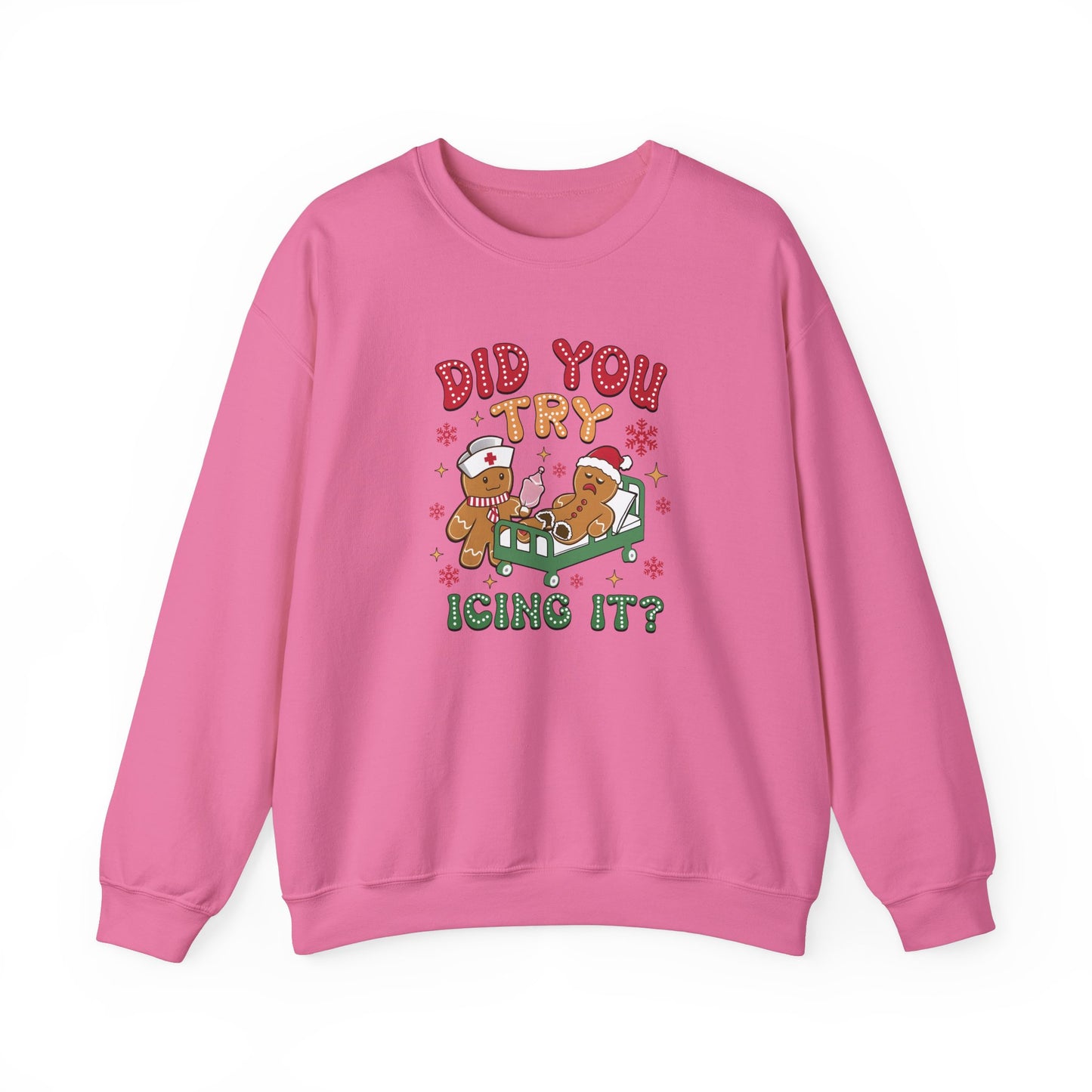 Did You Try Icing It? Gingerbread Men – Funny Holiday Unisex Heavy Blend™ Crewneck Sweatshirt