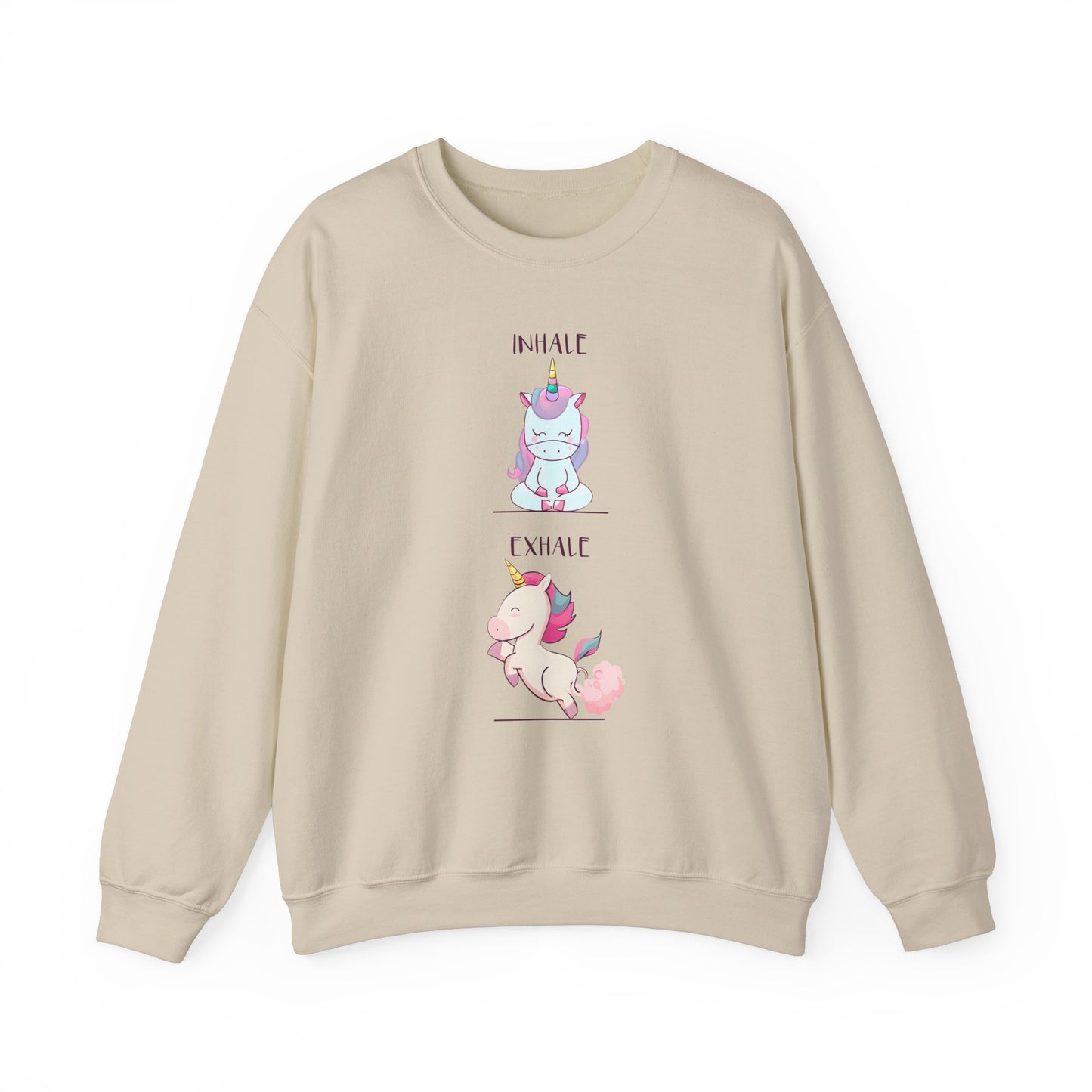 Inhale, Exhale, Unicorn Zen Crewneck Unisex Heavy Blend™ Crewneck Sweatshirt