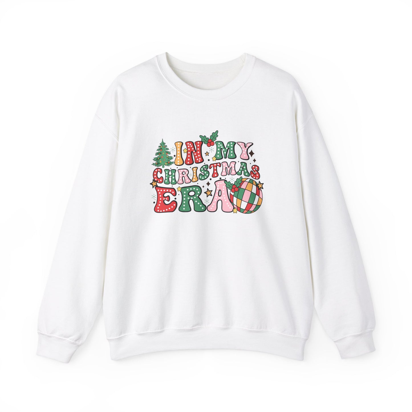 In My Christmas Era Sweatshirt – Groovy Holiday Doodle Design, Festive Gildan 18000 Crewneck, Cozy Unisex Sweater for Celebrating the Season