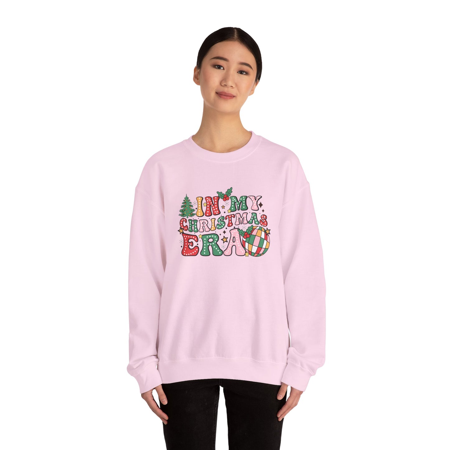 In My Christmas Era Sweatshirt – Groovy Holiday Doodle Design, Festive Gildan 18000 Crewneck, Cozy Unisex Sweater for Celebrating the Season