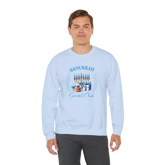 Hanukkah Social Club - Festive & Fun Holiday Apparel Unisex Heavy Blend™ Crewneck Sweatshirt