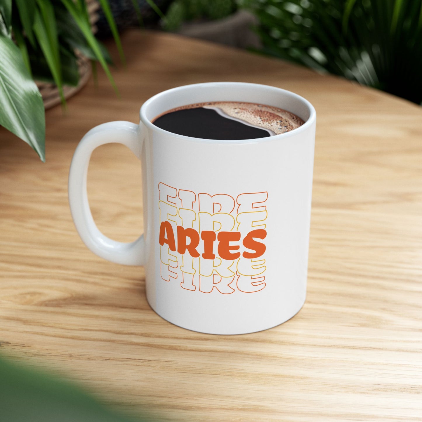 Aries Zodiac Mug - Bold Astrological Aries Coffee Cup for Fire Signs Ceramic Mug, 15oz