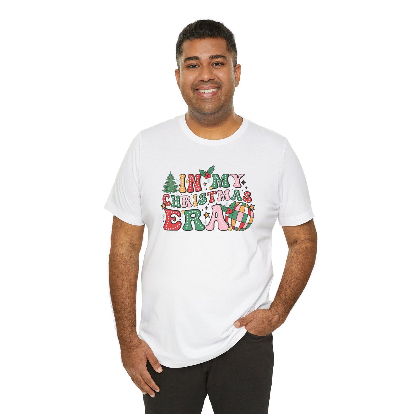 In My Christmas Era T-Shirt – Groovy Holiday Doodle Design, Festive Unisex Tee, Soft Cotton Shirt for Celebrating the Season with Style