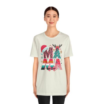 Colorful Christmas MOM T-Shirt – Fun Holiday Design for Moms, Festive Unisex Shirt for Celebrating the Season