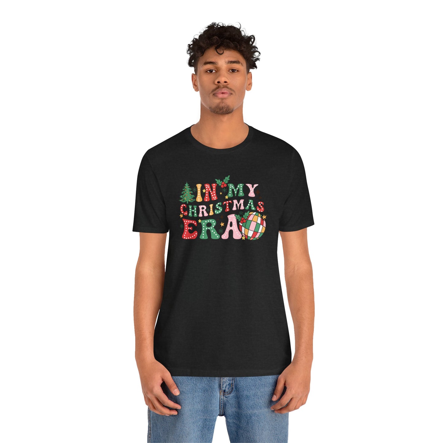 In My Christmas Era T-Shirt – Groovy Holiday Doodle Design, Festive Unisex Tee, Soft Cotton Shirt for Celebrating the Season with Style