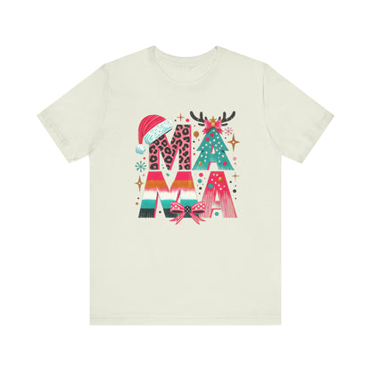 Colorful Christmas MOM T-Shirt – Fun Holiday Design for Moms, Festive Unisex Shirt for Celebrating the Season