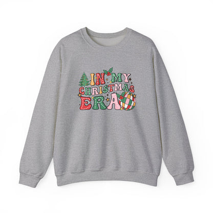 In My Christmas Era Sweatshirt – Groovy Holiday Doodle Design, Festive Gildan 18000 Crewneck, Cozy Unisex Sweater for Celebrating the Season