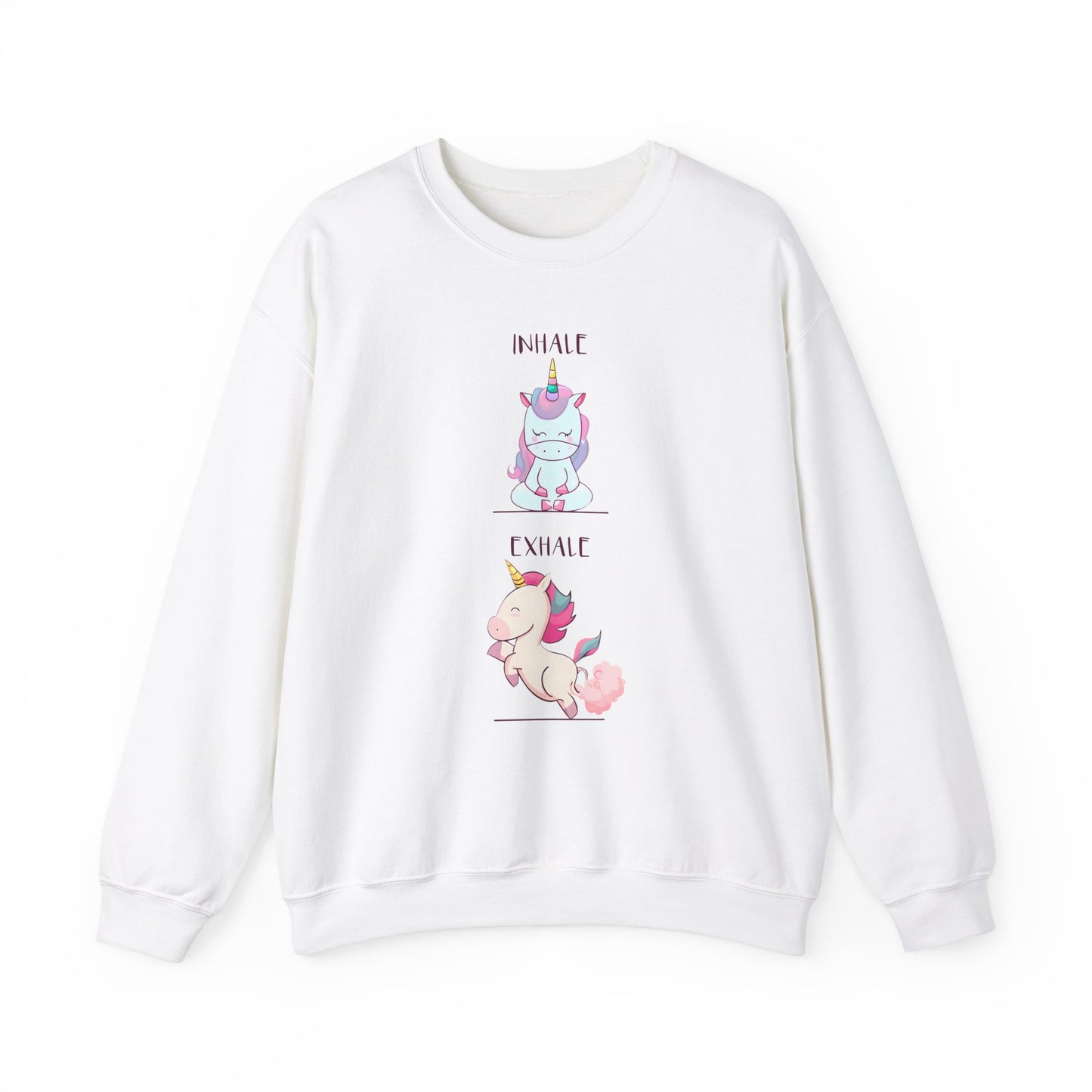 Inhale, Exhale, Unicorn Zen Crewneck Unisex Heavy Blend™ Crewneck Sweatshirt