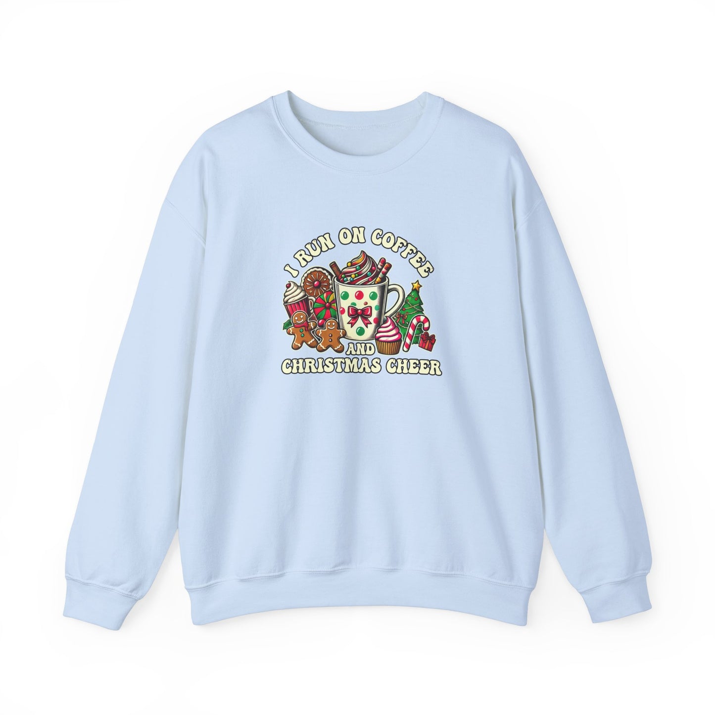 I Run On Coffee & Christmas Cheer – Cozy Holiday VibesUnisex Heavy Blend™ Crewneck Sweatshirt