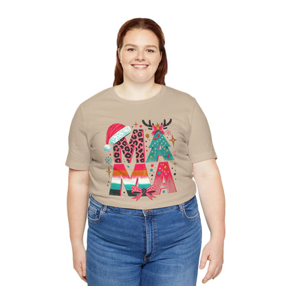 Colorful Christmas MOM T-Shirt – Fun Holiday Design for Moms, Festive Unisex Shirt for Celebrating the Season