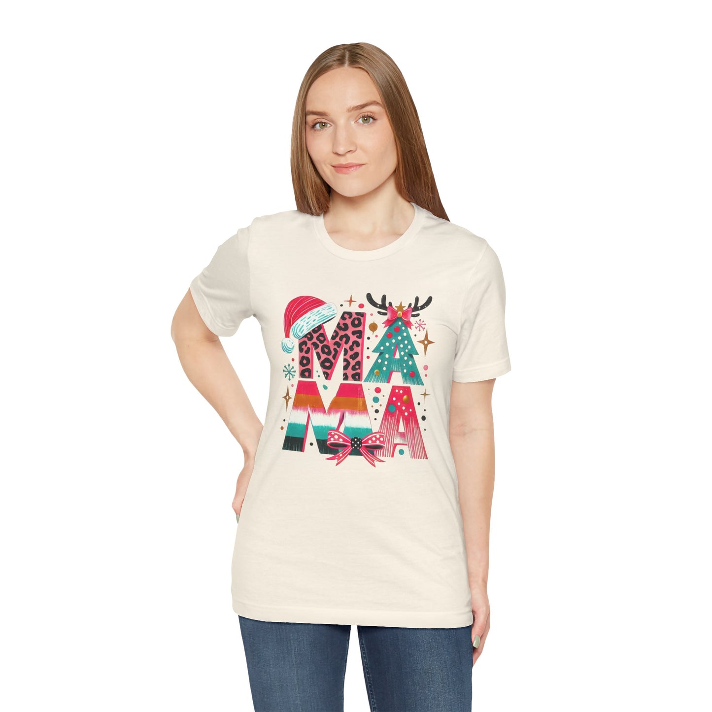 Colorful Christmas MOM T-Shirt – Fun Holiday Design for Moms, Festive Unisex Shirt for Celebrating the Season