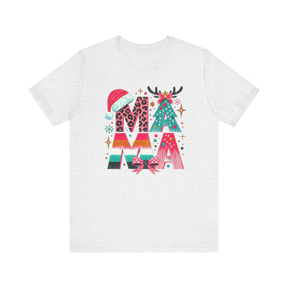 Colorful Christmas MOM T-Shirt – Fun Holiday Design for Moms, Festive Unisex Shirt for Celebrating the Season