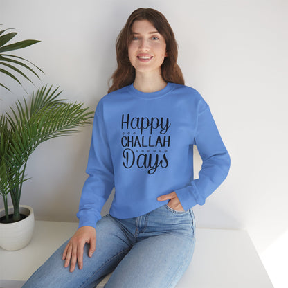 Happy Challah Days Sweatshirt - Cozy & Fun Holiday Apparel Unisex Heavy Blend™ Crewneck Sweatshirt