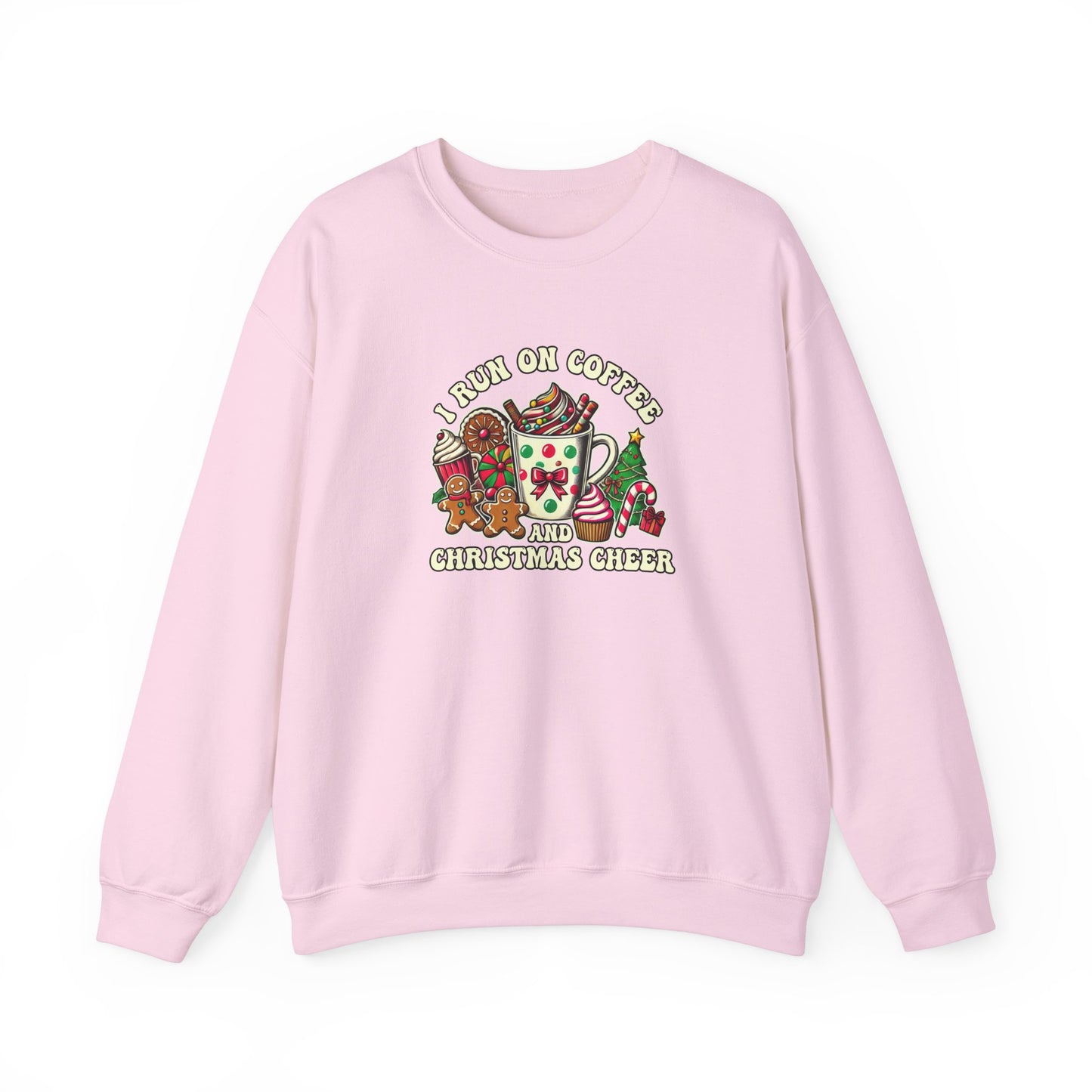 I Run On Coffee & Christmas Cheer – Cozy Holiday VibesUnisex Heavy Blend™ Crewneck Sweatshirt